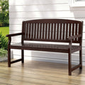 Gardeon Wooden Garden Bench 2 Seater Brown Patio Lounge Chair