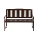 Gardeon Wooden Garden Bench 2 Seater Brown Patio Lounge Chair