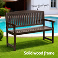 Gardeon Wooden Garden Bench 2 Seater Brown Patio Lounge Chair