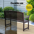 Gardeon Wooden Garden Bench 2 Seater Brown Patio Lounge Chair