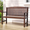 Gardeon Wooden Garden Bench 2 Seater Brown Patio Lounge Chair