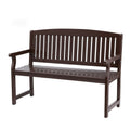 Gardeon Wooden Garden Bench 2 Seater Brown Patio Lounge Chair
