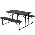 Gardeon 3 Piece Outdoor Dining Set HDPE Bench Lounge Patio