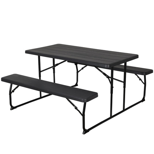 Gardeon 3 Piece Outdoor Dining Set HDPE Bench Lounge Patio