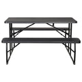 Gardeon 3 Piece Outdoor Dining Set HDPE Bench Lounge Patio