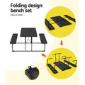 Gardeon 3 Piece Outdoor Dining Set HDPE Bench Lounge Patio
