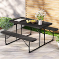 Gardeon 3 Piece Outdoor Dining Set HDPE Bench Lounge Patio