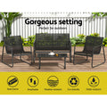 Gardeon Outdoor Sofa Set Lounge Setting Textilene Table and Chairs Garden Patio Furniture