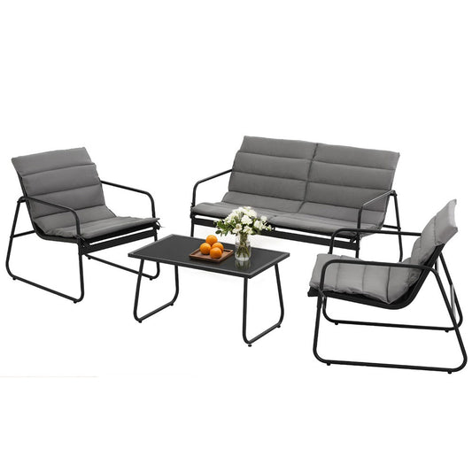 Gardeon 4PC Outdoor Sofa Set Textilene Patio Furniture Cushion