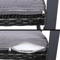 Gardeon 4pc Outdoor Sofa Rattan Furniture Set Glass Table Black