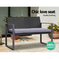 Gardeon 4pc Outdoor Rattan Sofa Set Black w/ Storage Cover