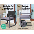 Gardeon 4pc Outdoor Rattan Sofa Set Black w/ Storage Cover