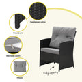 Gardeon 4-Piece Outdoor Sofa Set Coffee Table Chair Rattan Furniture Black