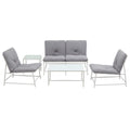 Gardeon 5-Piece Outdoor Sofa Set with Cushions table and Chairs White
