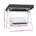 Gardeon 3 Seater Swing Chair Bench White Canopy Cushion Wood