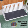 Gardeon 3 Seater Swing Chair Bench White Canopy Cushion Wood