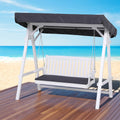 Gardeon 3 Seater Swing Chair Bench White Canopy Cushion Wood