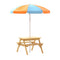 Keezi Kids Picnic Table Chairs Umbrella Sand Water Pit Set
