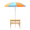 Keezi Kids Picnic Table Chairs Umbrella Sand Water Pit Set