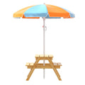 Keezi Kids Picnic Table Chairs Umbrella Sand Water Pit Set