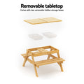 Keezi Kids Picnic Table Chairs Umbrella Sand Water Pit Set