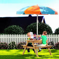 Keezi Kids Picnic Table Chairs Umbrella Sand Water Pit Set