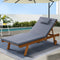 Gardeon Wooden Sun Lounge Outdoor Furniture Grey Wheels Day Bed