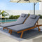 Gardeon 2x Wooden Sun Lounge Lounger Outdoor Patio Furniture Grey