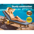 Gardeon 2x Wooden Sun Lounge Lounger Outdoor Patio Furniture Grey