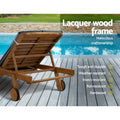 Gardeon 2x Wooden Sun Lounge Lounger Outdoor Patio Furniture Grey