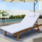 Gardeon Wooden Sun Lounge Daybed w/ Wheels White Outdoor Furniture