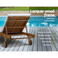 Gardeon Wooden Sun Lounge Daybed w/ Wheels White Outdoor Furniture