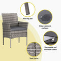 Gardeon 4 Seater Wicker Outdoor Sofa Set Grey Table Chair