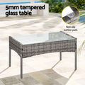 Gardeon 4 Seater Wicker Outdoor Sofa Set Grey Table Chair