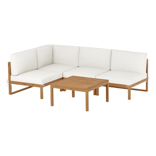Gardeon 4 Seater Outdoor Sofa Set 5 Piece Wooden Lounge