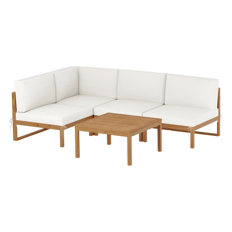 Gardeon 4 Seater Outdoor Sofa Set 5 Piece Wooden Lounge