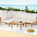 Gardeon 4 Seater Outdoor Sofa Set 5 Piece Wooden Lounge