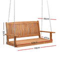 Gardeon 2 Seater Wooden Porch Swing Chair With Chain Outdoor