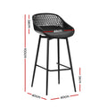 Gardeon 2x Outdoor Bar Stools Black Plastic
