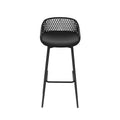 Gardeon 2x Outdoor Bar Stools Black Plastic