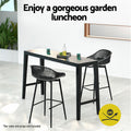 Gardeon 2x Outdoor Bar Stools Black Plastic