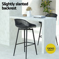 Gardeon 2x Outdoor Bar Stools Black Plastic