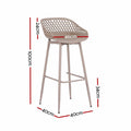 Gardeon 2PC Outdoor Bar Stools Plastic Metal Dining Chair Patio Furniture Coffee
