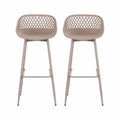 Gardeon 2PC Outdoor Bar Stools Plastic Metal Dining Chair Patio Furniture Coffee
