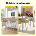 Gardeon 2PC Outdoor Bar Stools Plastic Metal Dining Chair Patio Furniture Coffee