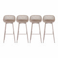 Gardeon 4-Piece Outdoor Bar Stools Plastic Metal Dining Chair Furniture Coffee
