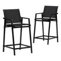 Gardeon 2PC Outdoor Bar Stools Steel Black Patio Dining Chairs