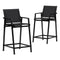 Gardeon 2PC Outdoor Bar Stools Steel Black Patio Dining Chairs