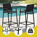 Gardeon 2PC Outdoor Bar Stools Steel Black Patio Dining Chairs