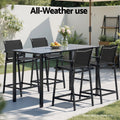 Gardeon 2PC Outdoor Bar Stools Steel Black Patio Dining Chairs